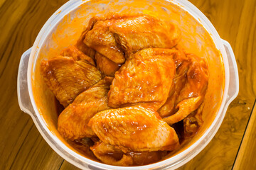 Marinated Chicken Wings in BBQ Sauce