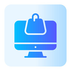 Fototapeta premium online shopping flat gradient icon