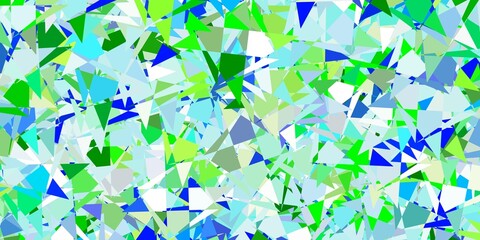 Light blue, green vector texture with random triangles.