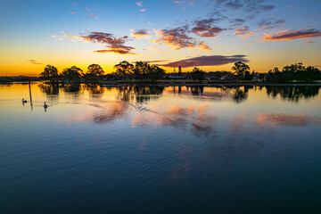 Ohmas Bay Sunset with Clouds and Reflections