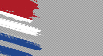 Netherlands flag with brush paint textured isolated  on png or transparent  background,Symbol of Netherlands,template for banner,advertising ,promote, design,vector,top gold medal winner sport country