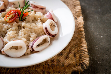 squids or octopus risotto
