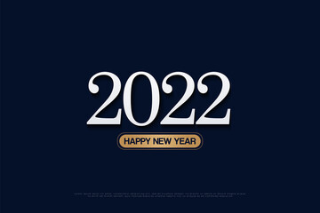 happy new year 2022 on a dark blue background.