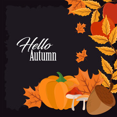 Obraz na płótnie Canvas hello autumn flyer