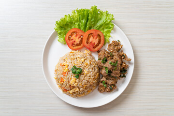 fried rice with grilled pork