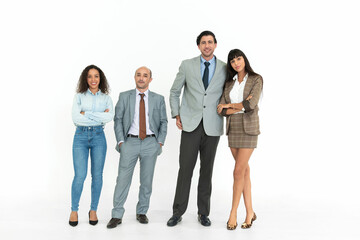 Group of business people isolated white background.