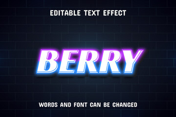 Berry text - neon text effect editable