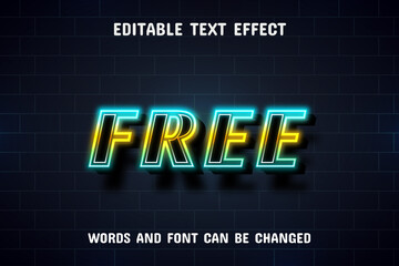 Fototapeta premium Free text - neon text effect editable