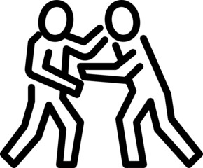 wrestling outline icon