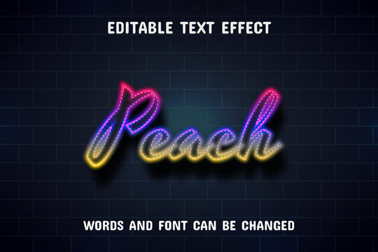 Peach Text - Neon Style Text Effect