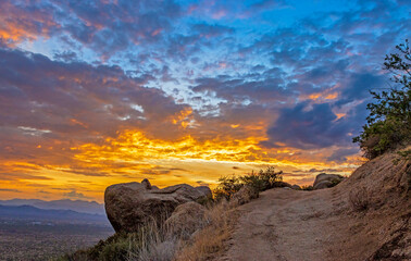 Toms Thumb Hiking Trail In Scottsdale AZ At Sunrise Time