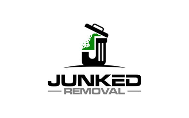 Illustration vector graphic of junk removal solution services logo design template