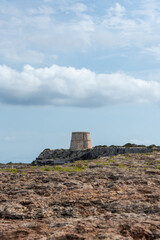 Sunny morning at Punta Prima on the Island of Formentera, Spain.