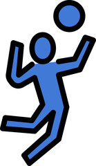 volleyball color outline icon