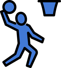 basketball color outline icon
