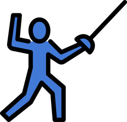 fencing color outline icon