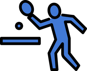 table tennis color outline icon