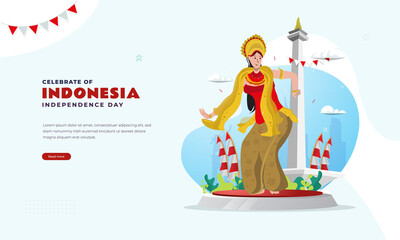 Indonesian traditional dancer illustration