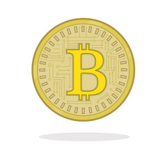 Bitcoin icon symbol in flat design. Vector