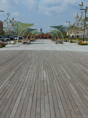 wooden bridge in the city