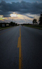 sunset on the highway