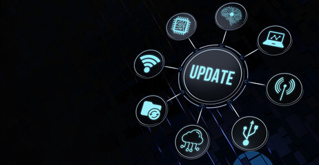 Internet, business, Technology and network concept. Update software computer program upgrade.