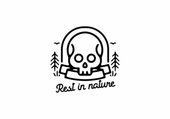 Rest in nature line art illustration