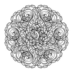 Vector round octopus tentacles pattern