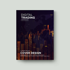 Digital trading background design cover. 