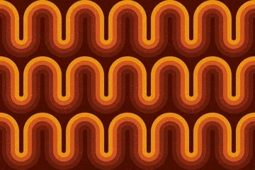 Peel and stick wallpaper 3D Retro style seamless pattern with colorful waves, curly stripes. Endless wallpaper, fabric print, canvas grunge texture.