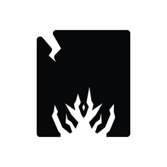 Black solid icon crack