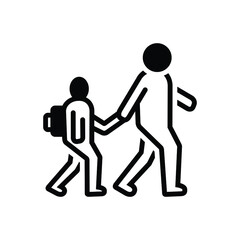 Black solid icon for accompany 