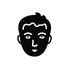 Black solid icon for head portrait 
