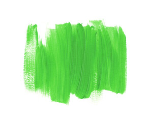 Green acrylic paint textured background. Organic creative banner. Brush stroke design.