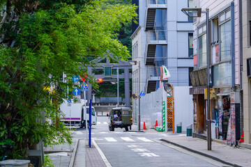 東京、赤坂の住宅街や繁華街の風景
