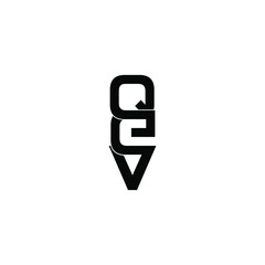 qev initial letter monogram logo design
