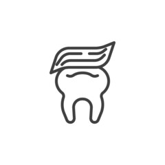 Tooth with paste line icon