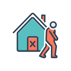 Color illustration icon for offensive