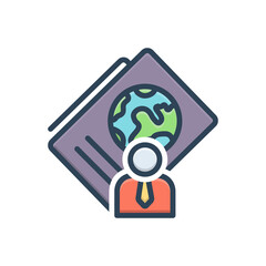 Color illustration icon for immigration 