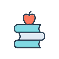 Color illustration icon for education 