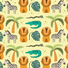 Obraz premium cute jungle animals