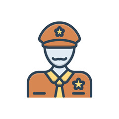 Color illustration icon for officer 