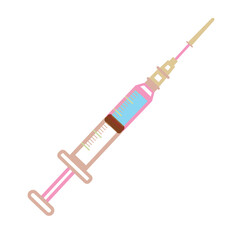 Fototapeta premium colourful, friendly looking, syringe needle, covid-19 injection 