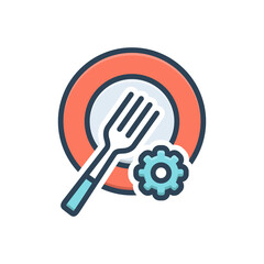 Color illustration icon for plate setting