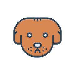 Color illustration icon for dog 