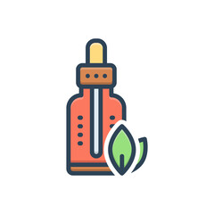Color illustration icon for essential oil 