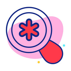 Magnifying Glass Healthcare Medical, vector graphic Illustration Icon.