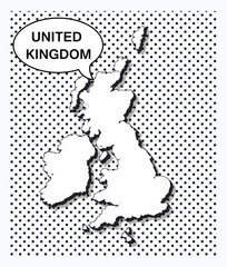 Pop art map of unitedKingdom