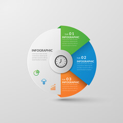 Circle Flip Infographic Template Design Elements. Free Vector Graphics