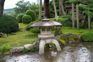 石川県金沢市にある兼六園周辺の風景 Scenery around Kenrokuen Garden in Kanazawa City, Ishikawa Prefecture, Japan.
